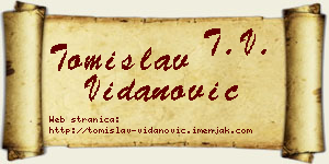 Tomislav Vidanović vizit kartica